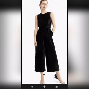 JCrew Cropped velvet jumpsuit